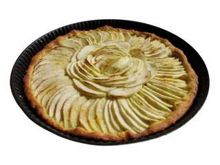 Tarte aux pommes à la sortie du four