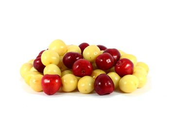 Sweet red and yellow cherries