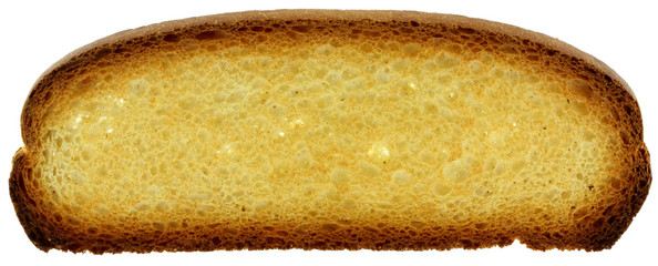 tranche de pain grillé, fond blanc