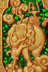ramayana stiry in thai art carving