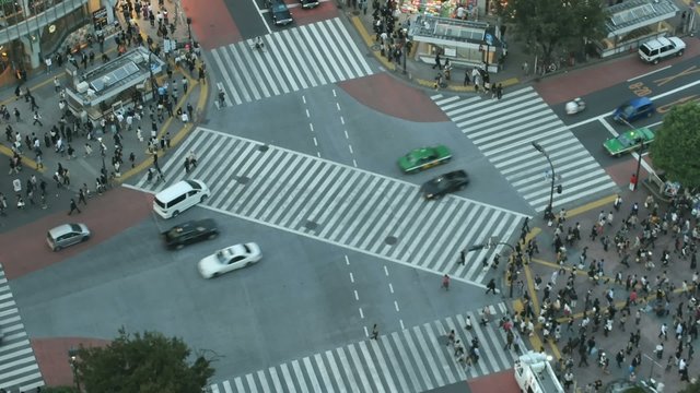 Time lapse Shibuya cross-walk