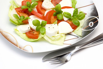 salad with mozzarella and tomatoes