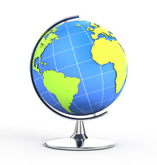 Globe isolated over white background