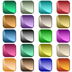 Web buttons 20 shiny assorted colors