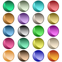 Web buttons 20 shiny assorted colors