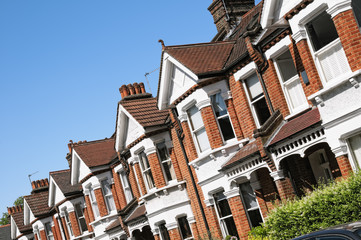 Obraz premium Row of Typical English Terraced Houses at London.