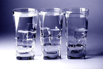 glasses with cold water