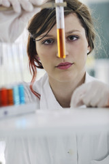 young woman in lab