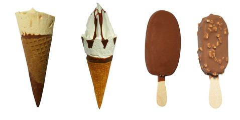 Set of  ice cream isolated on white background
