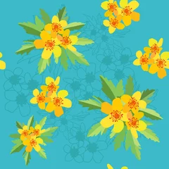 Selbstklebende Fototapeten seamless texture with buttercups © Klepsidra