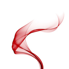 Smoke like red wave on a white background