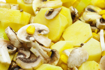 mushrooms potatoes and peppers