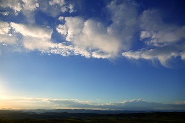 Fototapeta na wymiar sky in blue simple nature background