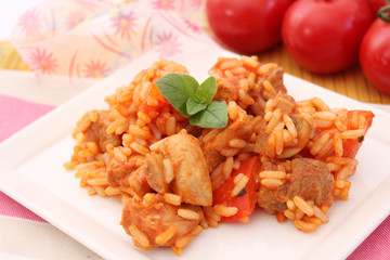 Gulasch mit Reis