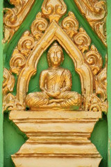 Obraz premium buddhist art on door of temple, Wat Ku Ka Singh, Roi-Et