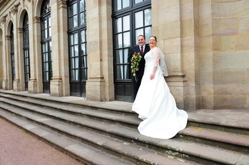 happy bridal couple