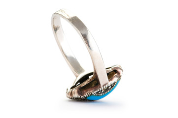 Jewellery ring isolated on the white background
