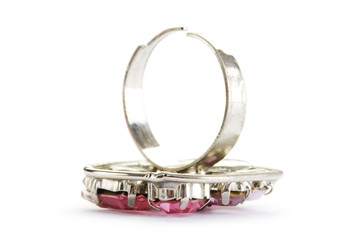 Jewellery ring isolated on the white background