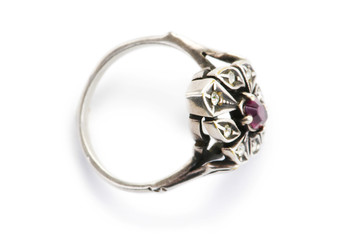 Jewellery ring isolated on the white background