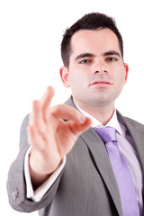 Business man signaling ok