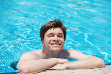 man in pool