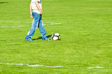 Obraz premium boy playing football
