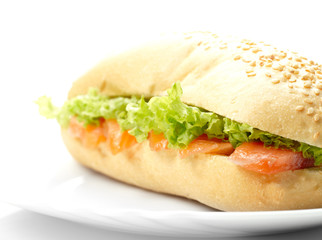 Sandwich with salmon
