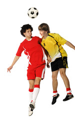 Fototapeta na wymiar Boys with soccer ball, Footballers