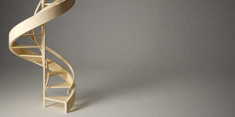 Spiral stairway in studio.