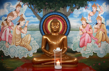 Obraz premium A large sculpture of a Buddha in Sri Lanka
