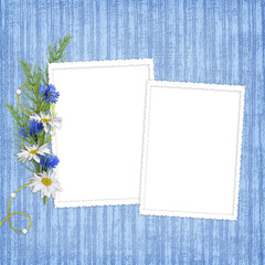 Card for the holiday  with flowers on the abstract background