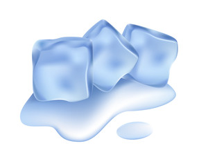 Ice cubes. Vector illustration.