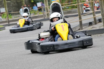 Afwasbaar Fotobehang Motorsport Karting Kid