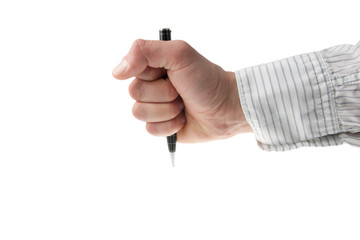 stabbing something with a pen