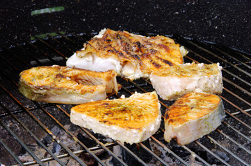 Grillen Fischsteak - grilling steak from fish 05