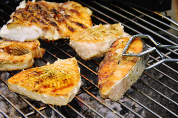 Grillen Fischsteak - grilling steak from fish 16