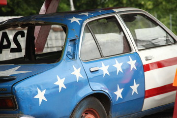 drapeau des usa sur voiture © Sublimages