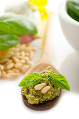 pesto over spoon -cucchiaio con pesto