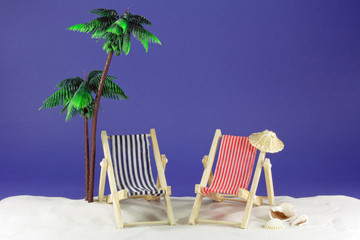 palme mit sonnenliege