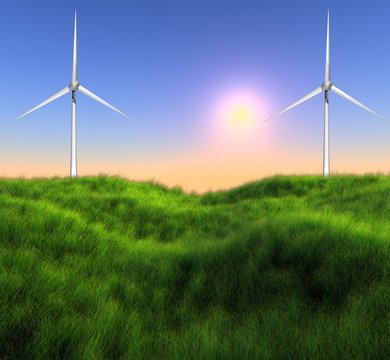 two windmills
