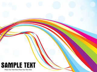 abstract colorful wave with blue background