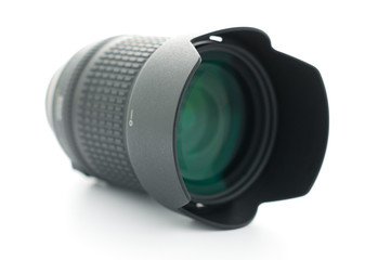 photo zoom lens isolated on white