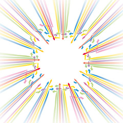 vector illustration with arrows colours