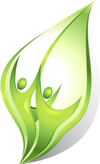 Eco-icon with green dancers