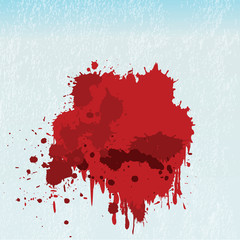 Blood spots on blue window