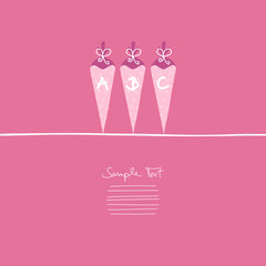 Karte Zuckertüten rosa