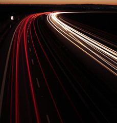 Night highway (Cars in a rush moving fast on a highway  (speedwa