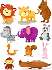 Stickers pour porte Zoo ensemble d& 39 animaux sauvages