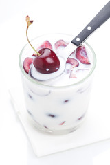 Milk with a cherry