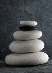 white and black zen stones